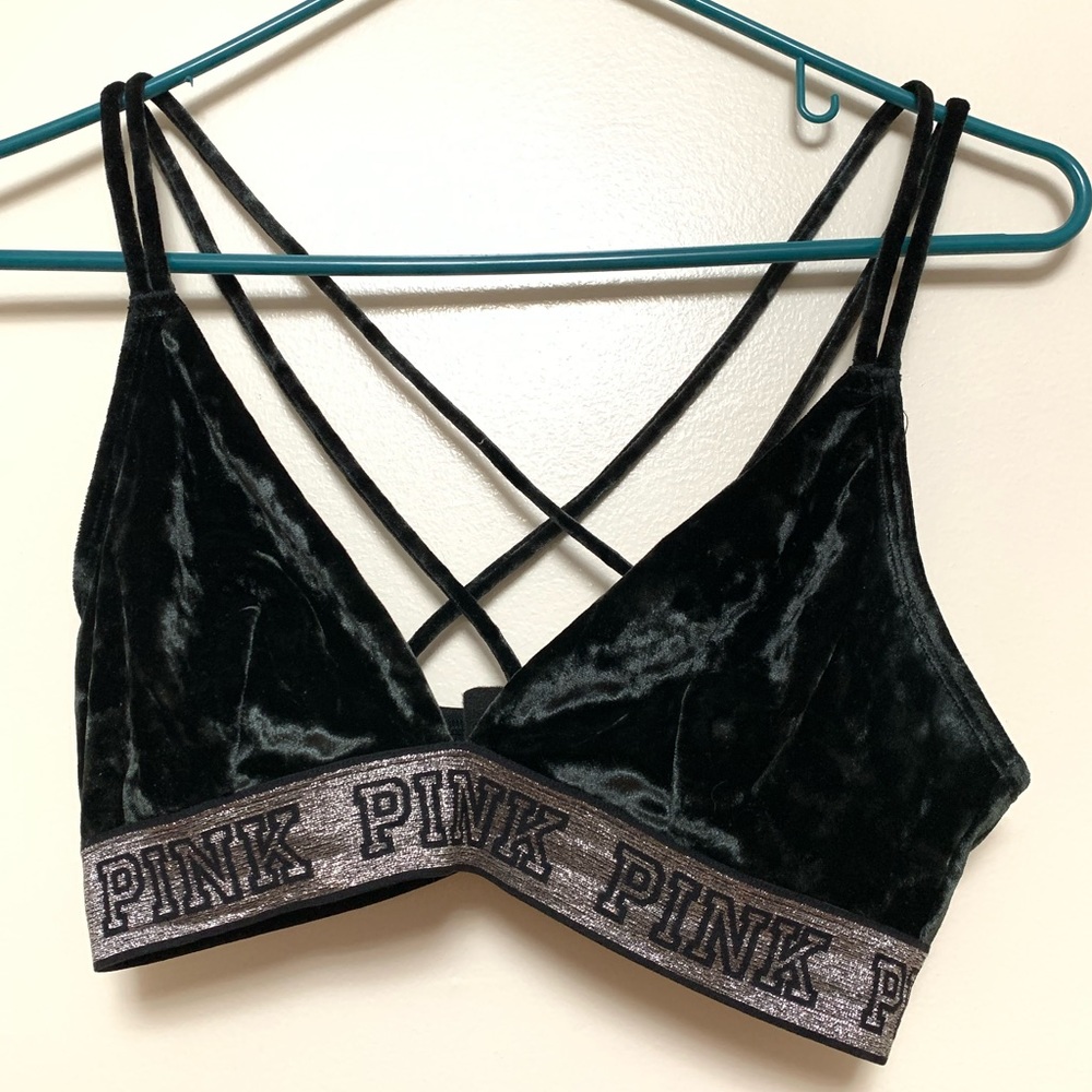 Velvet Laurel & Love Lace Trim Triangle Bralette